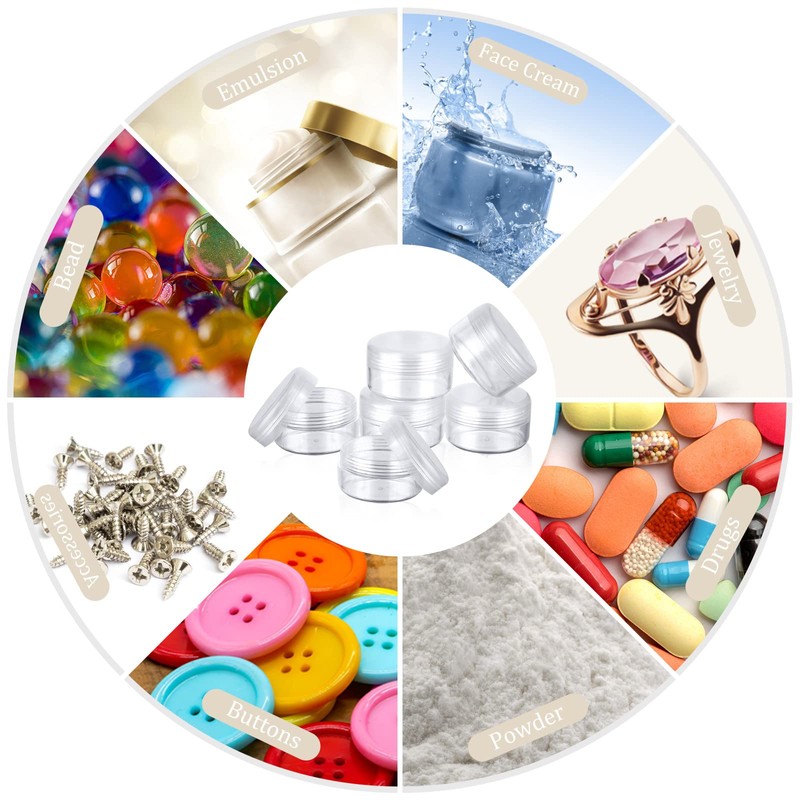 Plastic Cosmetic Jar*24, Transparent & Visible Sample Container Jar, Transparent