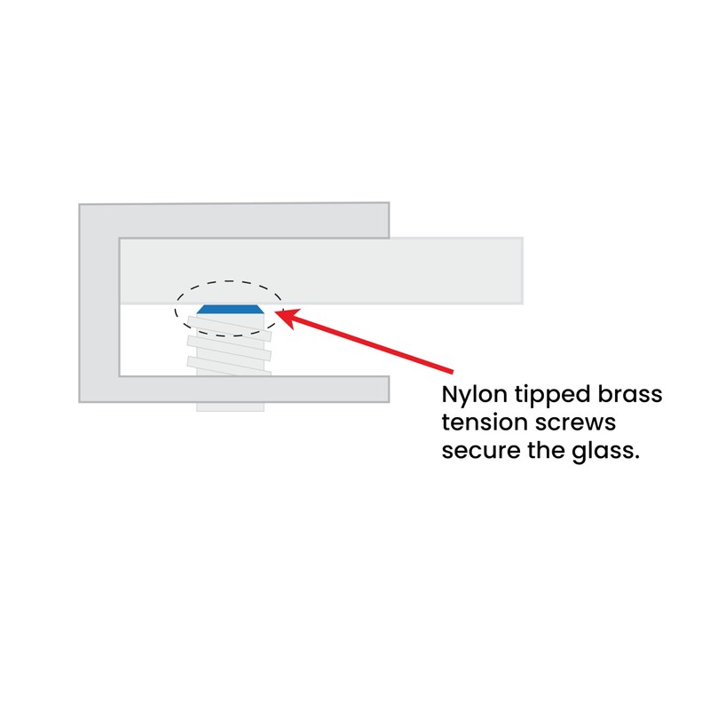 Dulles Glass Floating Shelf Brackets, Rounded Clamps Heavy Duty, Matte