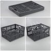 Gloreen 3 Packs 35 Quart Folding Crate Basket, Grey Collapsible