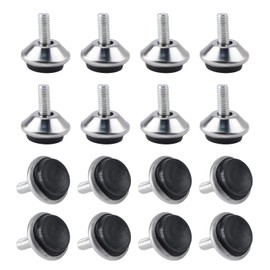 MOROBOR M6 Screw in Adjustable Furniture Levelers, 16pcs Stainless Steel Screw Foot Levelers Furniture Leveler Swivel Feet Screw On Furniture Glide Leveling for Table Chair Legs