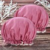 Nanri Sisters Dyeing Brush Perm Elastic Band Dyeing Container Double Satin Waterproof Shower Self-Dyeing Hair Cap 12 Pieces Rose Pink / 난리시스터즈 염색브러시 파마고무줄 염색용기 이중 새틴 방수 샤워 셀프 염색 헤어캡 12개 로즈핑크