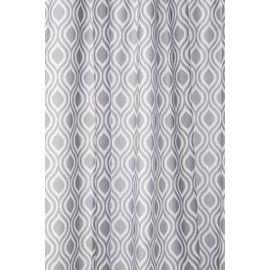 Croydex Grey Medallion Textile Shower Curtain with Hygiene 'N' Clean