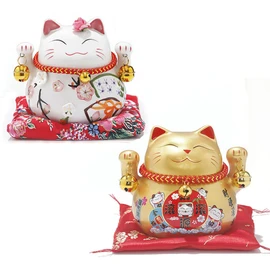 Maneki Neko Money Box Figurine for Good Luck, Increase Your Luck and Money