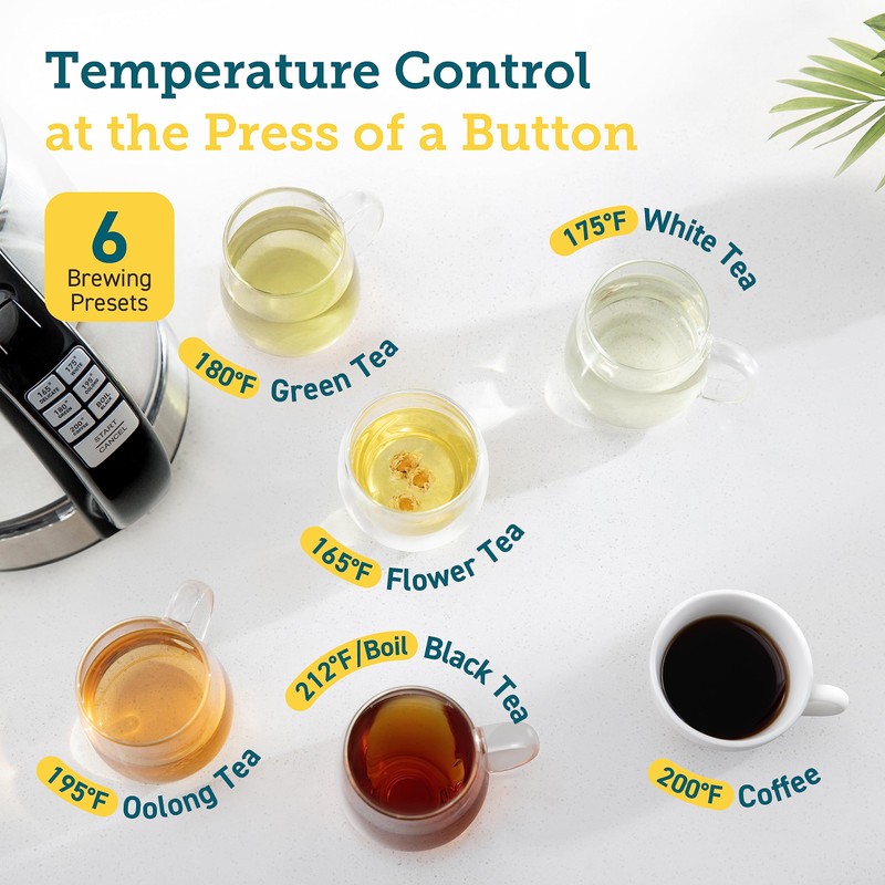 COSORI Electric Kettle Temperature Control with 6 Presets, 60min Keep