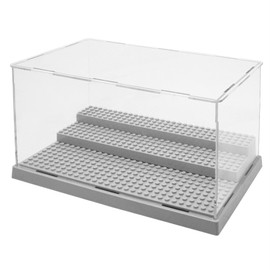 3 Steps Display Case Acrylic Box Dustproof Display Case for Blocks Plastic Display Box