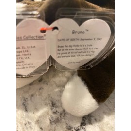 Ty  TY Beanie Baby - BRUNO the Bull Terrier Dog (8.5 inch) new