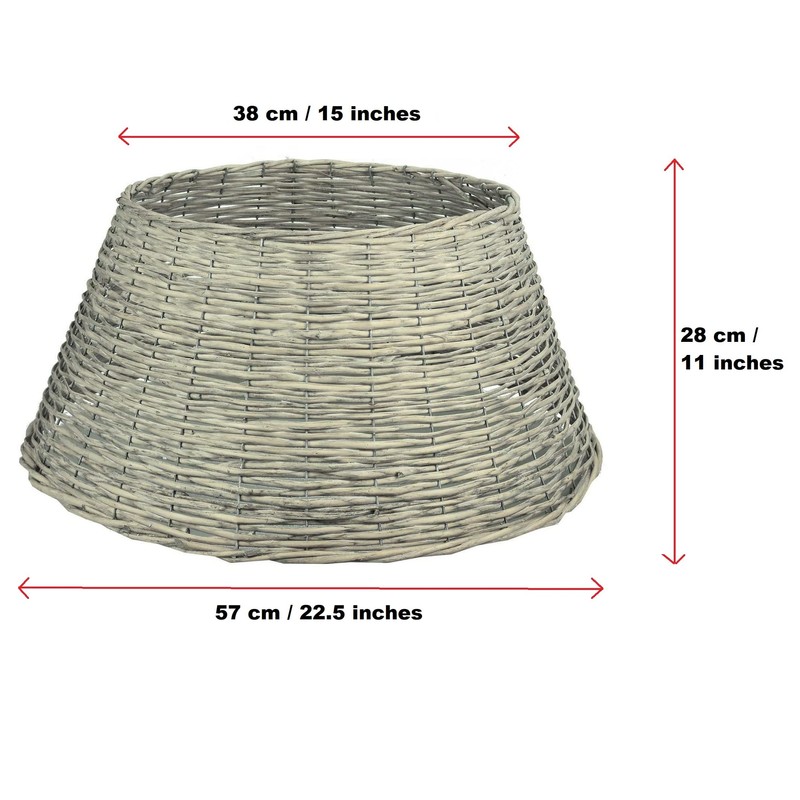 Christmas Tree Base Skirt Ring Xmas Willow Wicker Stand Cover
