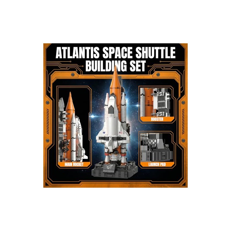 Space Shuttle Building Blocks Set, 616 Pieces Mini Rocket Model