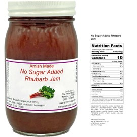Amish Jam - No Sugar Added - 16 Oz Jar (Rhubarb)