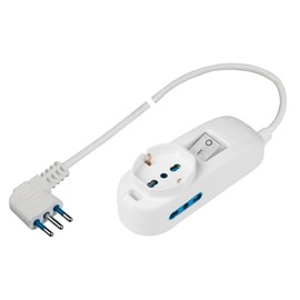 Poly Pool PP2500XL Multi-Socket P40 Pluristandard, Money Box Large 16 A, 1.5 m Cable and Switch, White, 3500 W