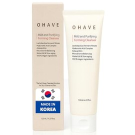 ZIOSTAND - Limpiador Espumoso Suave Y Purificante Ohave, Limpiador Facial Vegano Suave, Cuidado De La Piel Coreano, Belleza, Hidratante Y...