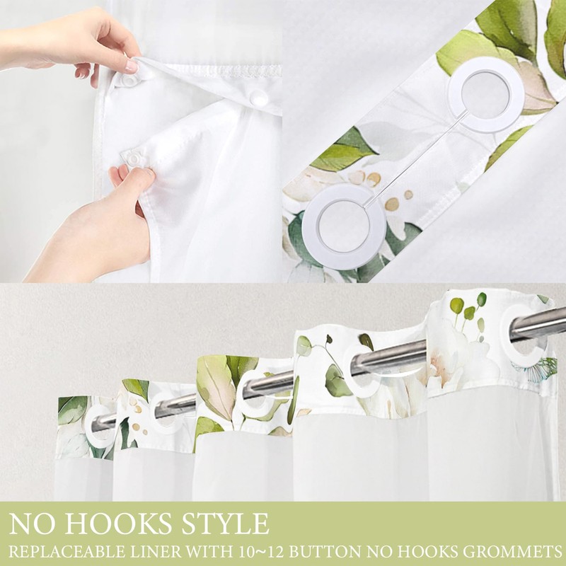 Tititex No Hooks Snap in Liner Blooming Bright White Floral