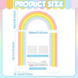 Rainbow Birthday Party Porch Banner Rainbow Themed Door Hanging Decoration Pastel Party Hanging Banner Colorful Cloud Porch Sign Backdrop for Classroom Door Baby Shower Photo Booth Props Wall Supplies