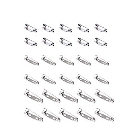 Sowaka 30 Pcs Safety Pin Back Multi Size Silver Metal Safety Brooch Clasp Glue om Bar Pin Backs for Jewelry Finding Making Craft Art DIY Project Replacement Accessories