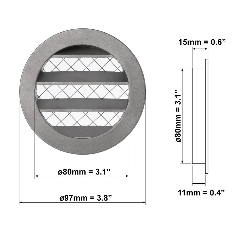 3'' Vent Cover - Round Soffit Vent - Aluminum Air