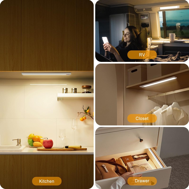 BLS Under Cabinet Lights, 74 LED lights Battery Operated Motion