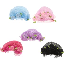 Baluue 5 Piezas Accesorios para el cabello redecillas marrones redecillas para el cabello de las mujeres lazos para el para niños a para el de color poliéster