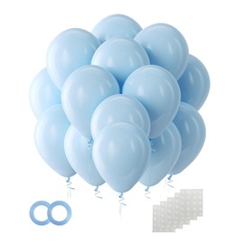 LilyZheng Pastel Blue Balloons 110 Pack 10 Inch Round Latex Balloons Solid Color Decoration Wedding Baby Shower Gender Review Birthday Party Proposal Celebration Event Decoration
