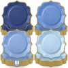 Potchen 96 Pcs Dusty Blue Dessert Plates 7 Inch Gradient
