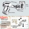 Extensor de Grifo Giratorio 1080°, Aireador Universal para Cocina y