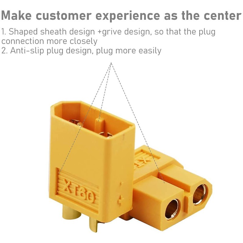 YUNIQUE Germany 10 pieces (5 pairs) nylon XT60 high current