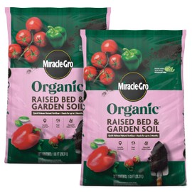 Miracle-GRO Organic Raised Bed & Garden Soil with Quick Release Natural Fertilizer, Peat Free, 1 cu. ft., 2-Pack