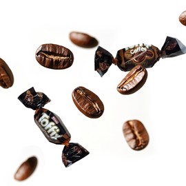 Toffix Coffee Chews, Center-Filled Soft Chewy Candy, 250 Pieces of Individually Wrapped Snacks for Kids & Adults, Coffee Flavored Chewy Candies - 2 Pound Bulk Bag