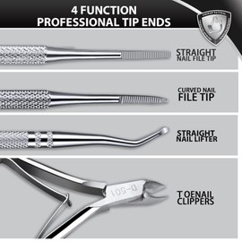 Ingrown Toenail Tools Kit, Ingrown Toenail Clippers, Ingrown Toenail File and Lifters, Teenitor Professional Nail Treatment Pedicure Tool, Under Nail Cleaner Tools
