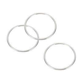 PATIKIL 3 Pcs Metal Rings 2.4 Inch 316 Stainless Steel Marine Grade Ring Welded Round Multi-Purpose O Rings for Macrame, DIY Craft, Hardware, Belt, Dog Leash, 6x60mm