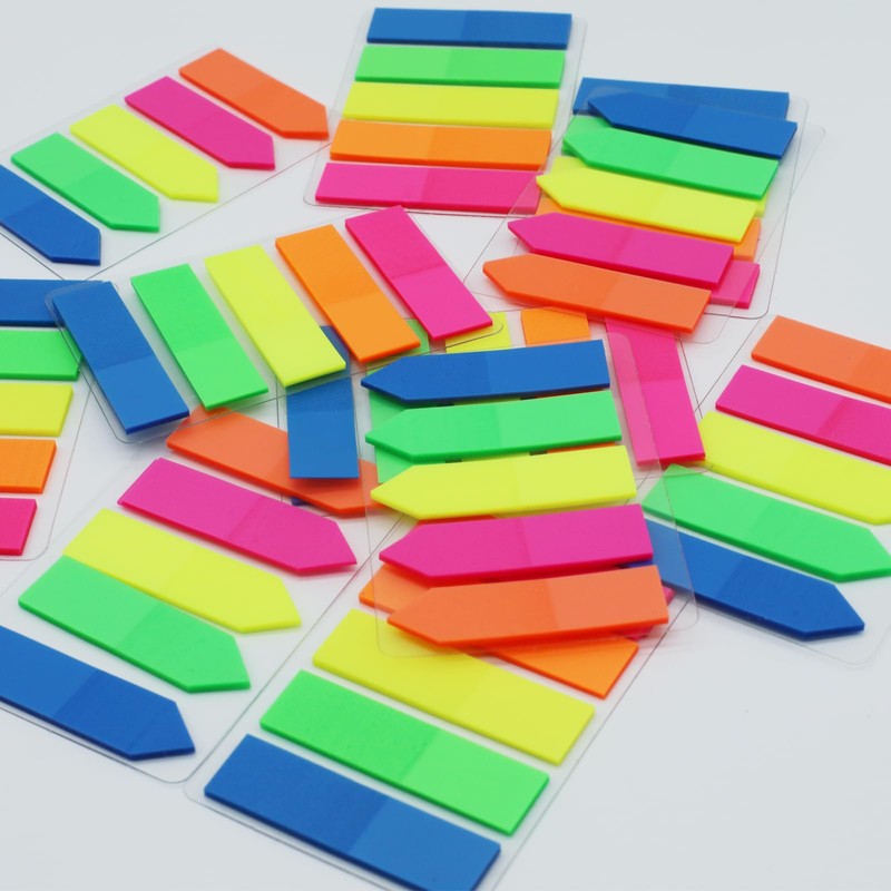 LLYJOYE 1500x Index Tabs, Rectangle & Arrow Sticky Notes Flags,