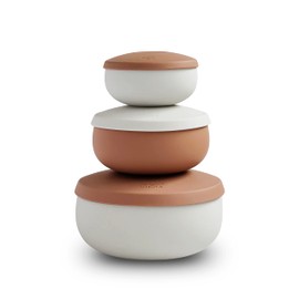 Beso Vida Silicone Bowl Set of 3 with Lids – Multi-Size, Leak-Proof, BPA-Free Food Storage Containers | Freezer, Microwave & Oven Safe | Ideal for Meal Prep & Leftovers (Chestnut Brown)