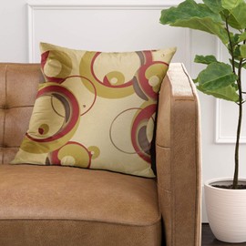 Emvency Set of 2 Throw Pillow Cover Colorful Circle Modern Bubbles Tan Circles Decorative Pillow Case Home Decor Square 16 x 16 Inch