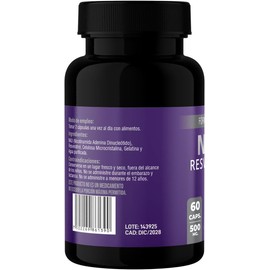 Suplemento Alimenticio NAD+ con Resveratrol | 60 Cápsulas de 500 mg | Alta Absorción | Sin Gluten | Sin Aditivos | Apoya Energía Celular y Antioxidante | Lenico