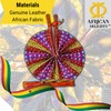 African Delights Ankara Hand Fans - Genuine Leather and Vibrant