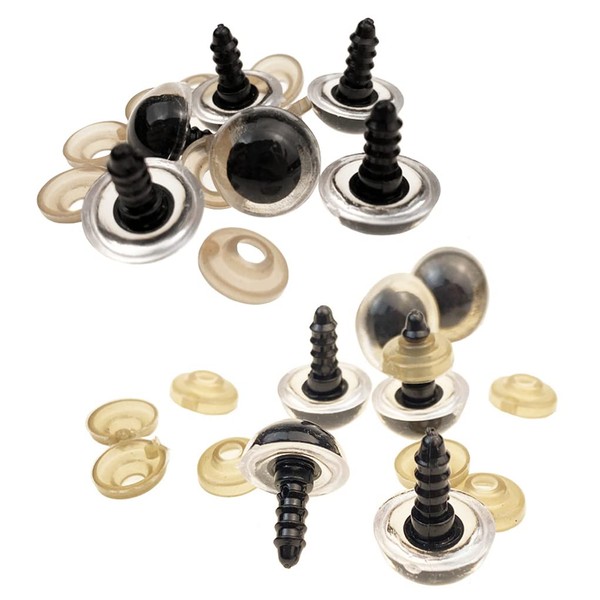 50Pcs 16mm Black Round Plastic Safety Eyes Stuffed Animal Eyes
