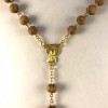 ROSARY WITH NATURAL WOOD BEADS 20" LONG