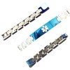 Stainless Steel Box Link Medical Alert ID Bracelet with Translucent