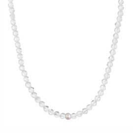 BERGERLIN Genuine Natural Stone Necklace with 925 Sterling Silver Pearl or Gold-Plated Pearl - Filigree Chain with Clasp and Certification of Authenticity, Pearl