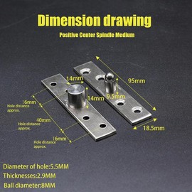 2 Kits of 360 Degree Door Pivot Hinge,Center Pivot Heavy Duty Concealed Rotating Door Hinge,95 * 28.5MM Stainless Steel 360 Degree Spindle,Stainless Steel Window Door Fittings