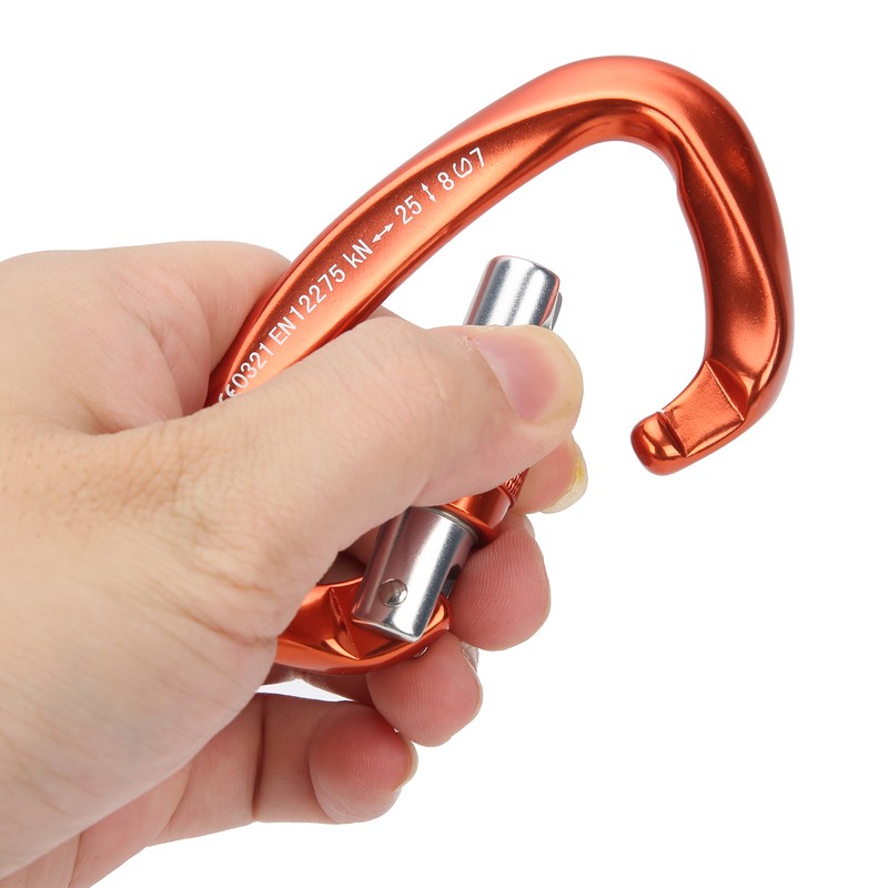 Mountaineering D Locking Carabiner Clips Alloy Heavy Duty Carabiner for