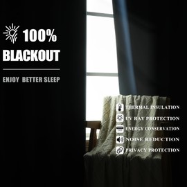 Estelar Textiler Navy Blue 100% Blackout Curtains for Living Room, Thermal Insulated Solid Soundproof Curtains for Bedroom, Full Light Blocking Grommet Window Drapes with Black Liner,52Wx84L,2 Panels