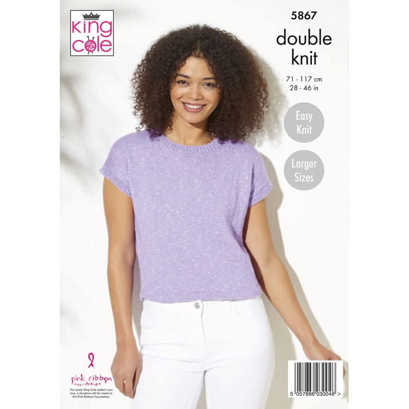 King Cole Ladies Double Knit Knitting Pattern Womens Easy Knit