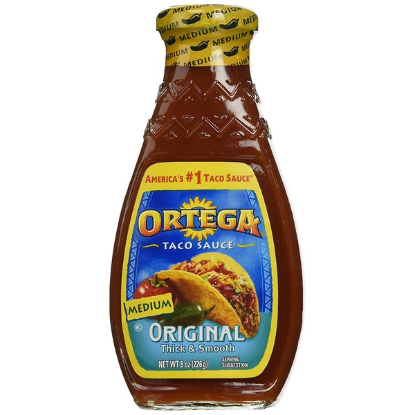 Ortega, Taco Sauce, 8oz Glass Jar (Pack of 3) (Choose Heat) (Medium)