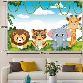 Woodland Baby Shower Banner Jungle Animals Themed Safari Animals Wild One Birthday Décor for Party Decoration Supplies