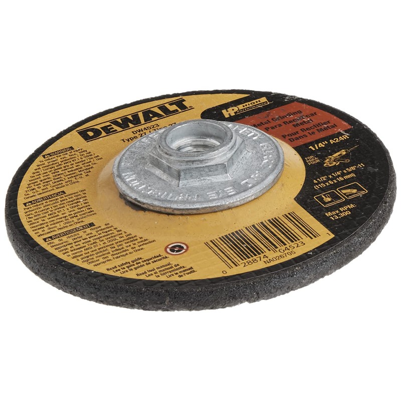 DEWALT Grinding Wheel, General Purpose for Metal, 4-1/2-Inch x 1/4-Inch