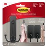 Command Matte Black Hooks Combo Pack 17036MB-VPEF, 3 Hooks, 3