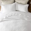 WDCOZY White California Cal King Size Quilt Bedding Sets with