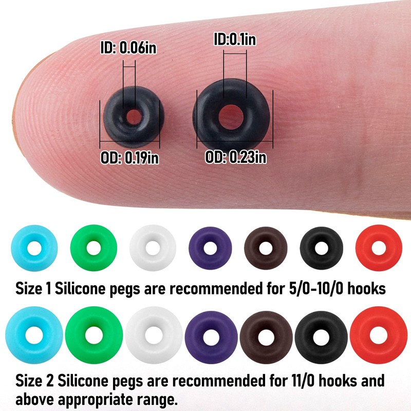 Alwonder 250-Pack Bait Stoppers Pegs Small Silicone Pegs for Pegging