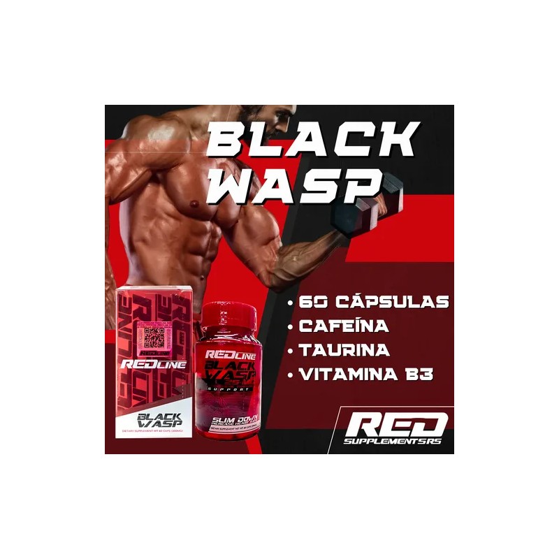 Suplemento Termogénico Black Wasp 60 Cápsulas Redline
