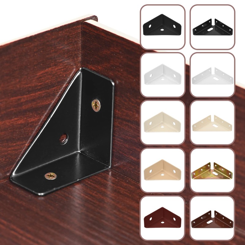 uxcell 4Pcs Angle Corner Brackets 38mm x 38mm, Cold Rolled